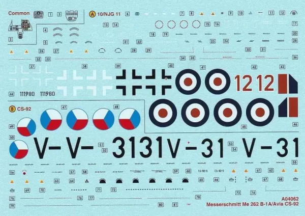 Airfix 04062 Messerschmitt Me 262B-1a/U1 - Imagen 5