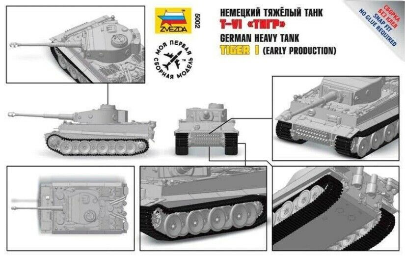 Zvezda 5002 German Heavy Tank Tiger I - Imagen 3