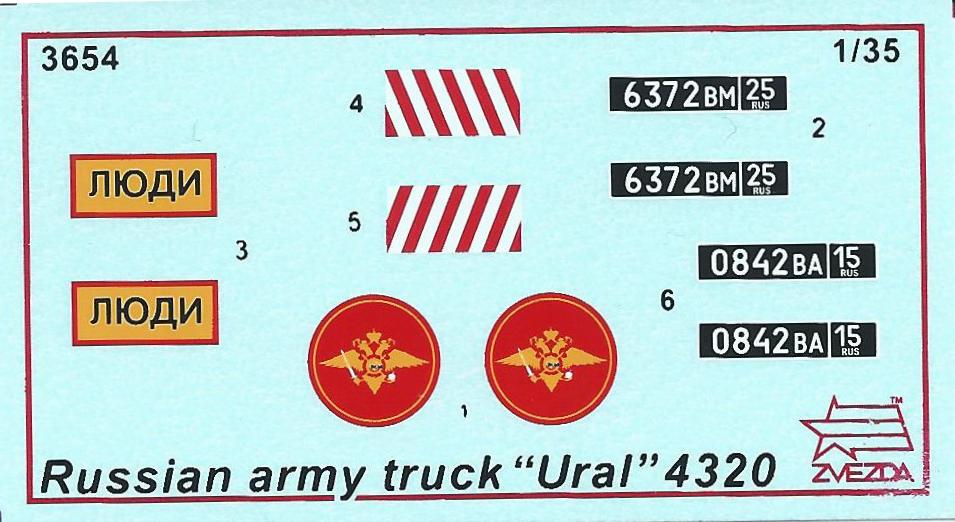 3654 - ZVEZDA - 1/35 - Ural 4320 Truck - Imagen 15