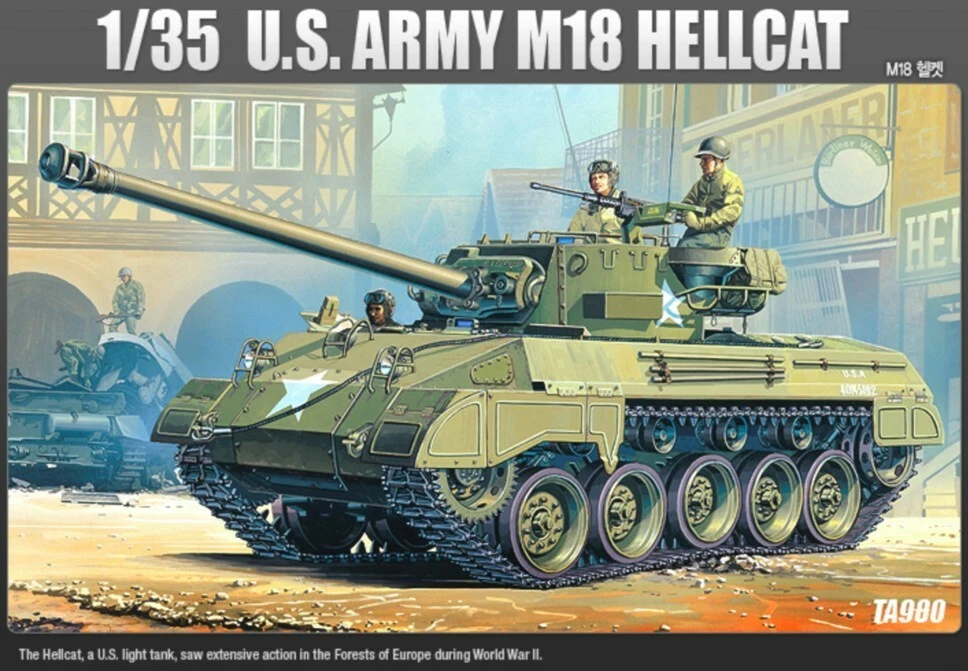 Academy 1/35 U.S. M-18 Hellcat Gun Motor Carriage Scaled Plastic Model Kit 13255 30320
